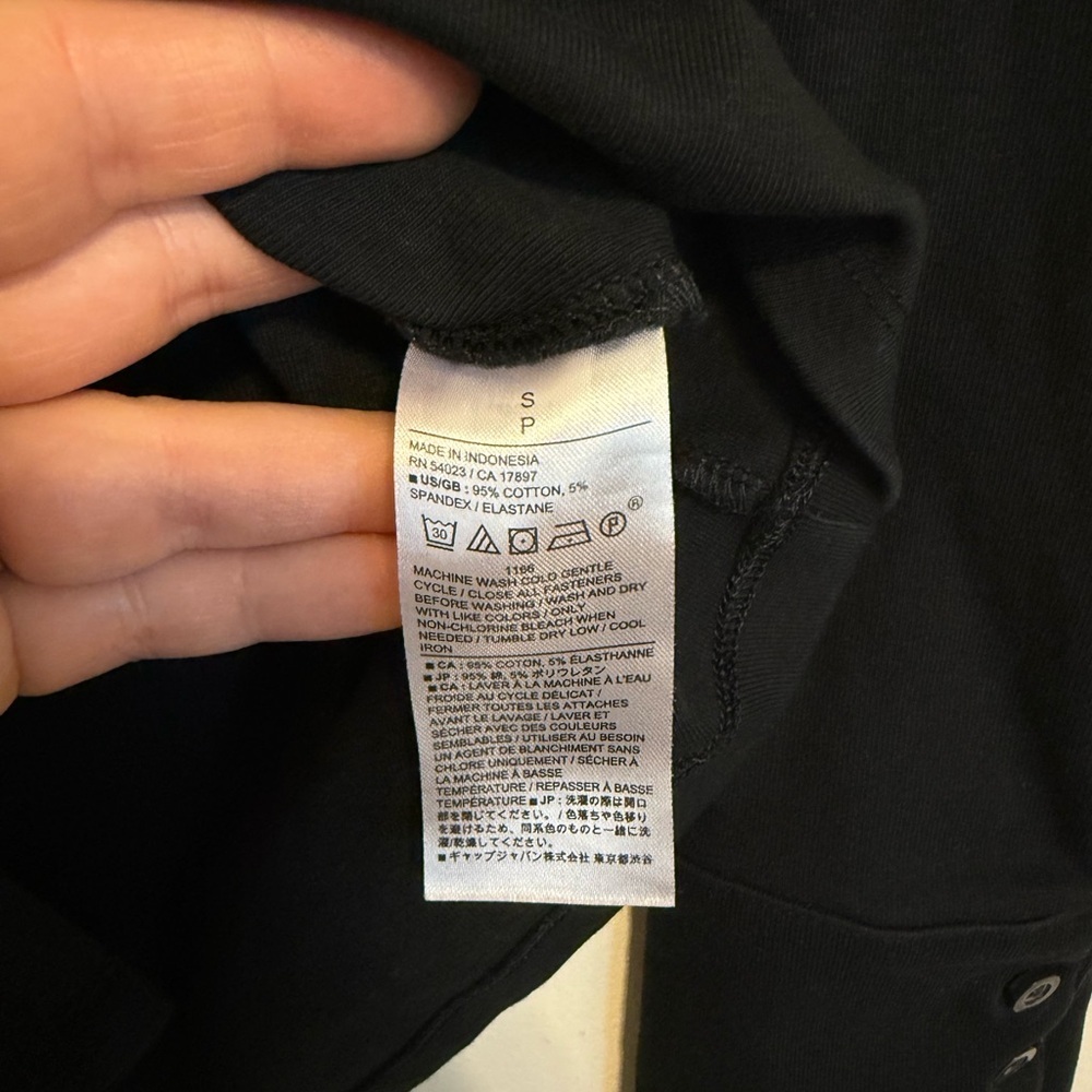 2/$30 Banana Republic - Black Button Down Long Sleeve Collared Shirt Size Small - Picture 6 of 7